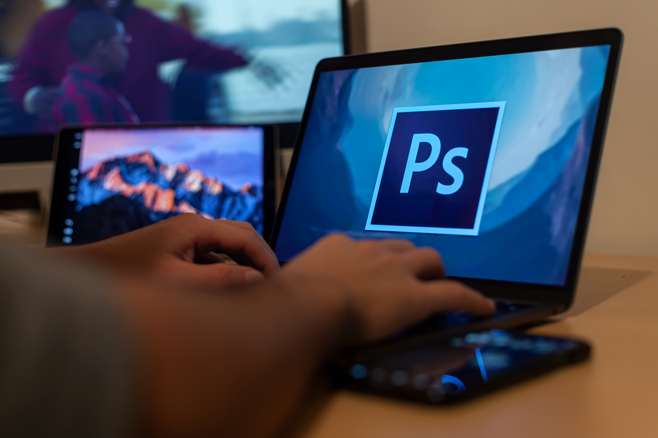 Close-Up Shot of a Person Using a Laptop